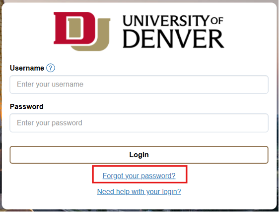 Title: Screenshot showing where to click the Forgotten Password Link