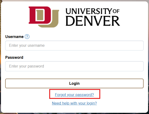 Screenshot showing where to click the Forgotten Password Link