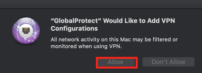 GlobalConnect allow vpn